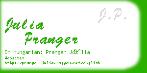 julia pranger business card